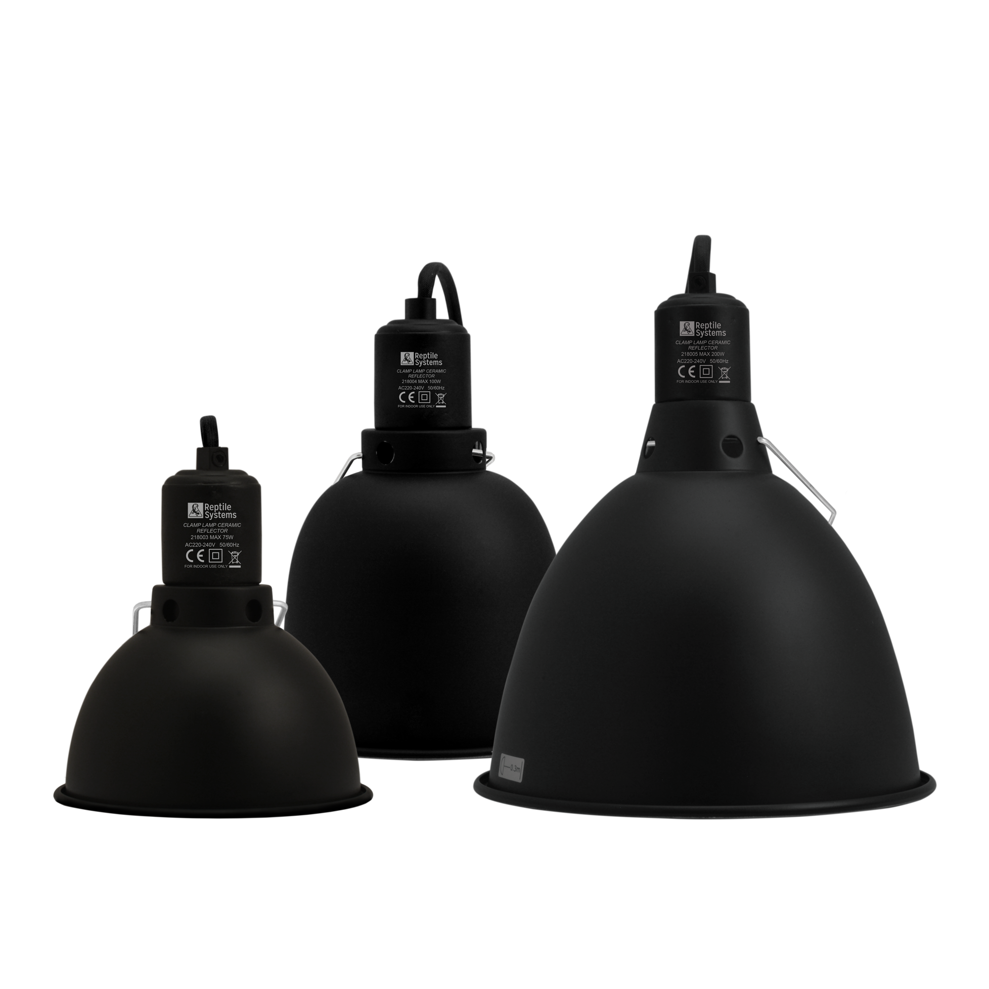 Ceramic Reflector Clamp Lamp Black