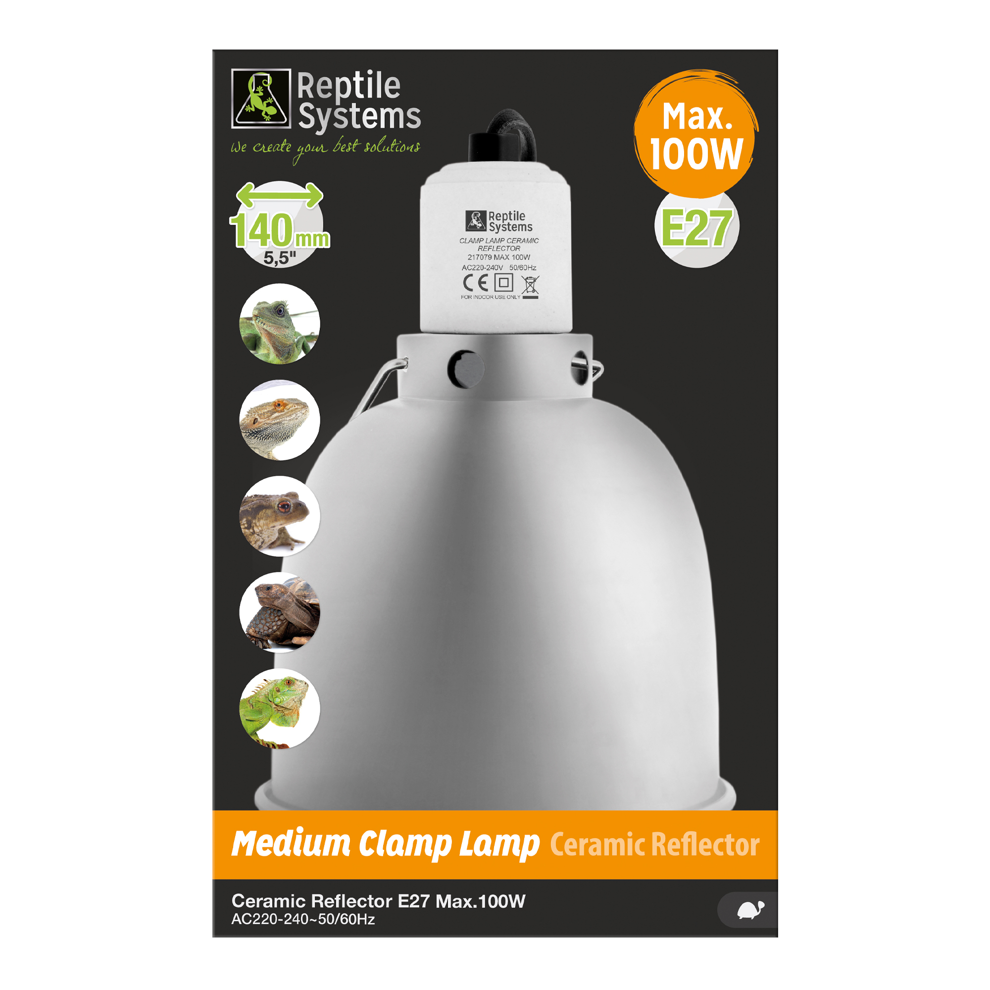Ceramic Reflector Clamp Lamp Silver