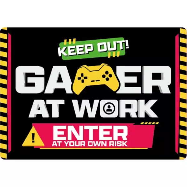 Metallschild "Keep out Gamer at Work (h)"