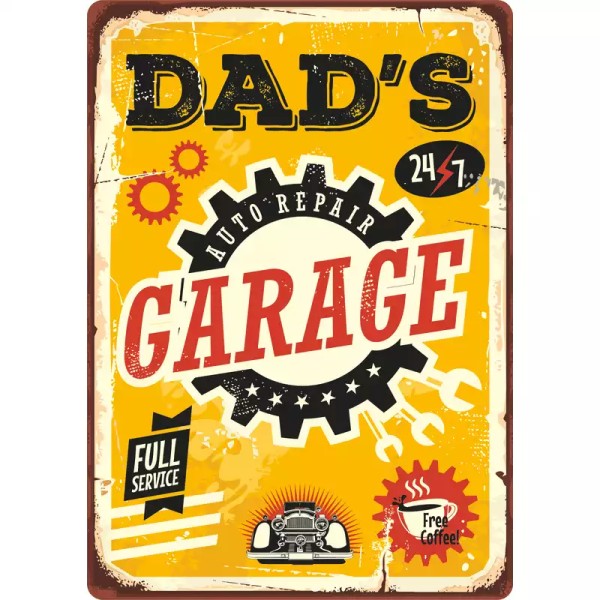 Metallschild "Dads Garage (v)"