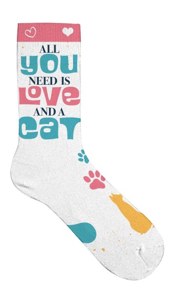 Socken "All you need cat"